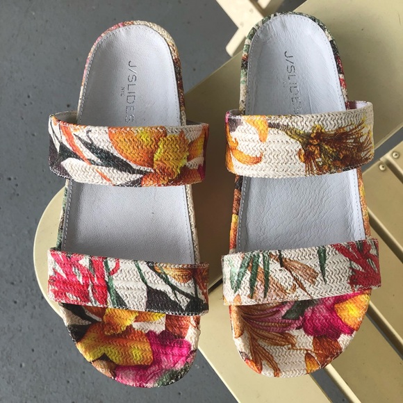 J Slides white/yellow raffia slide NIB no lid - Picture 5 of 8